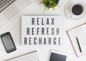relax refresh recharge sign